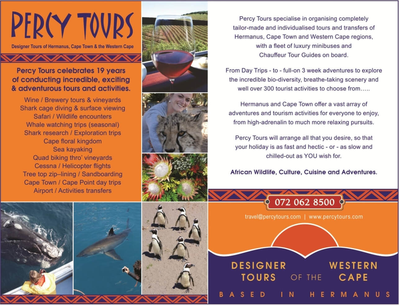 Percy Tours Hermanus, designer tours of Hermanus, Cape Town and the Western Cape South Africa